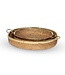 Amelia Woven Bamboo and Brass Oval Tray