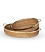 Amelia Woven Bamboo and Brass Oval Tray