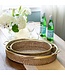 Amelia Woven Bamboo and Brass Oval Tray