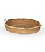 Amelia Woven Bamboo and Brass Oval Tray