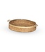 Amelia Woven Bamboo and Brass Oval Tray