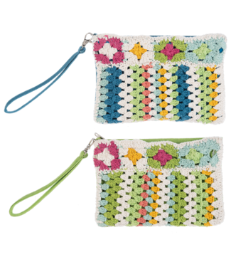 Crochet Striped Wristlet Pouches