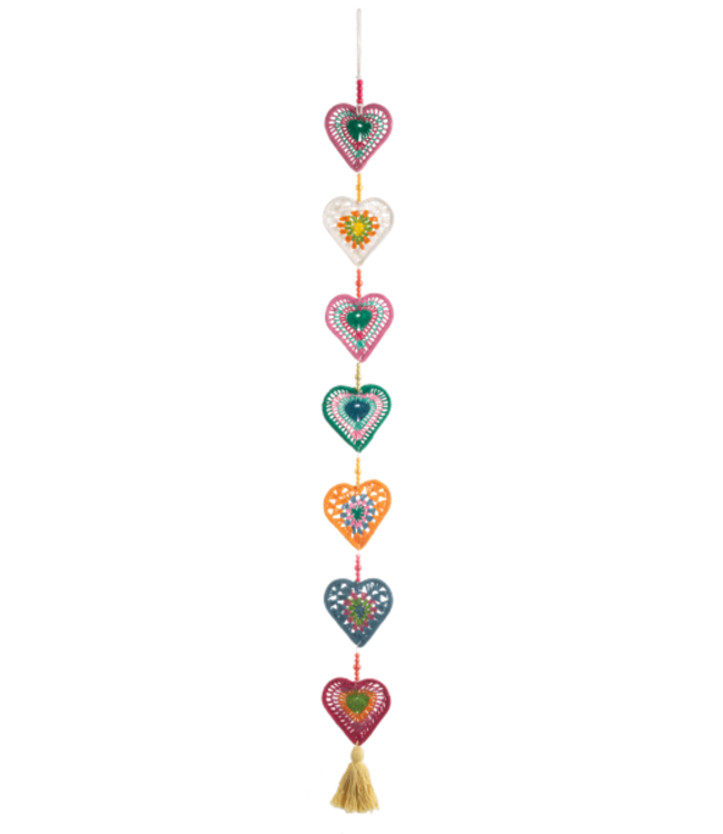 Crochet Vertical Hanging Heart Garland