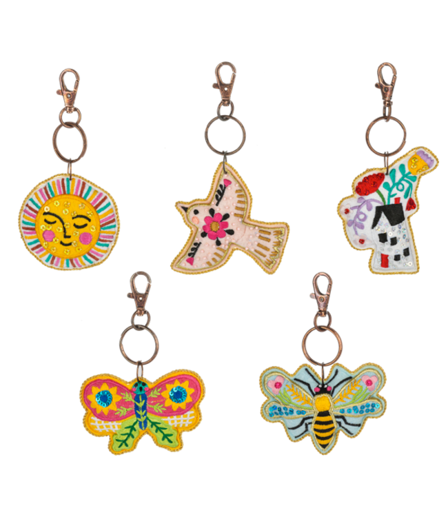 Whimsy Embroidered & Beaded Purse Charms