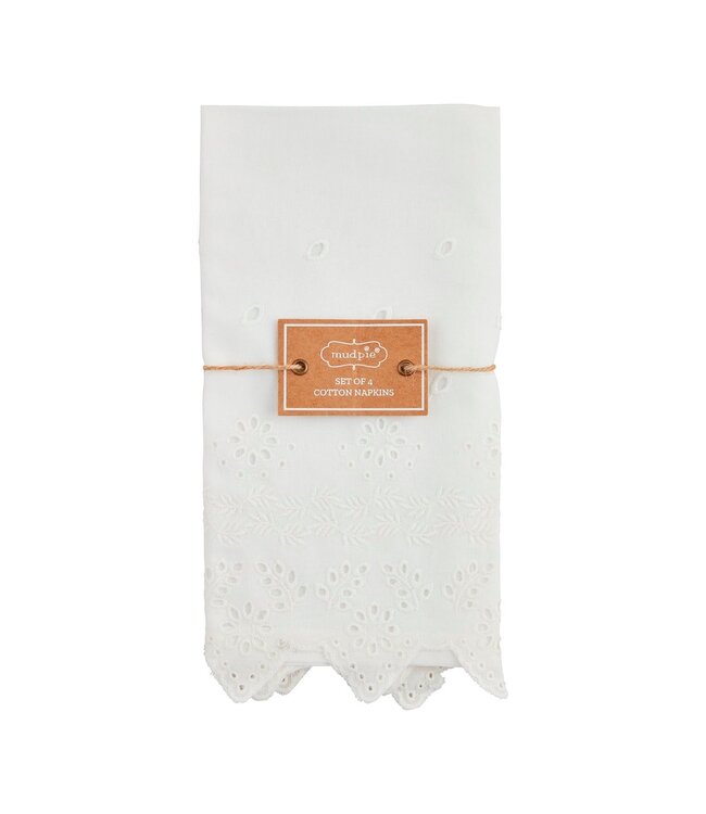 White Eyelet Napkin Set