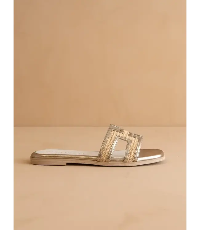 The Ena H Cutout Raffia Slide