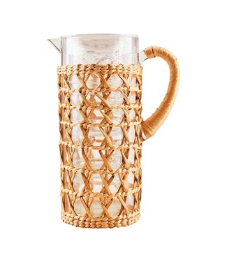 Acrylic Woven Pitcher & Glass Set