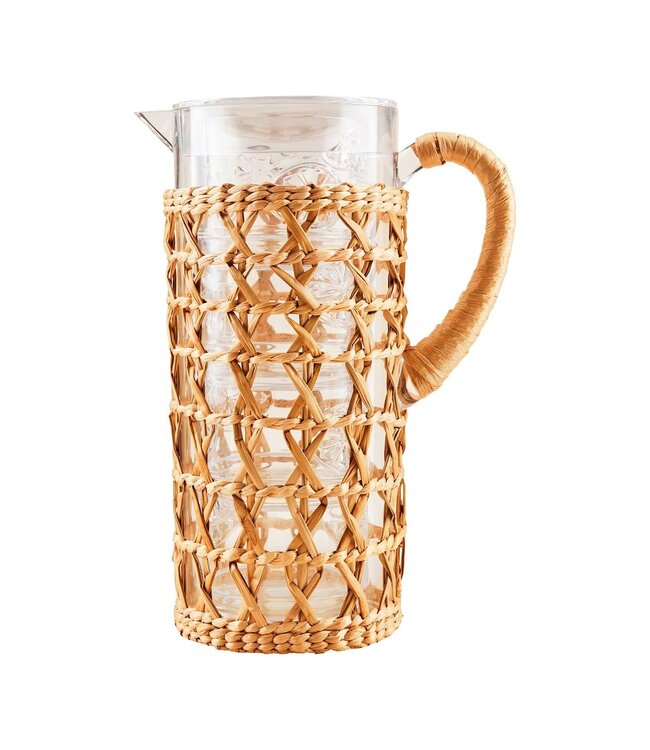 Acrylic Woven Pitcher & Glass Set