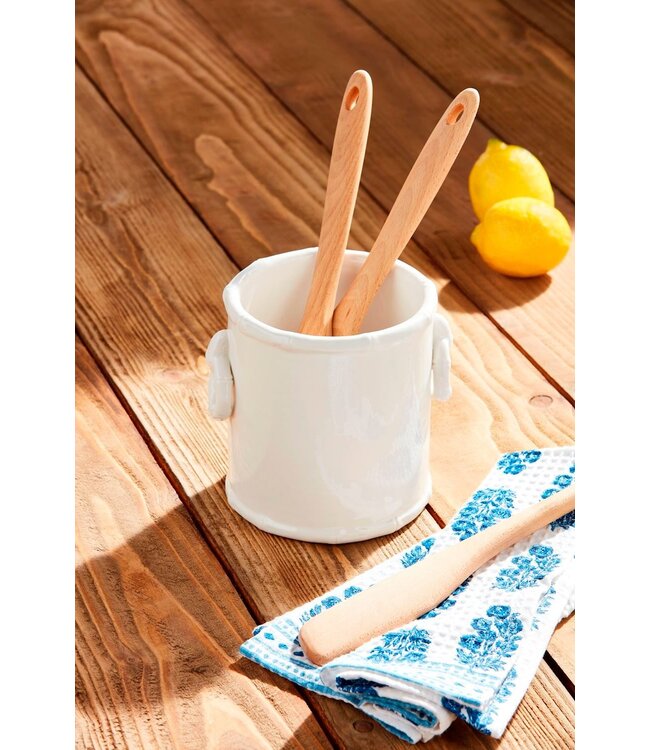White Bamboo Utensil Holder