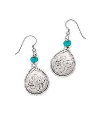 BRIGHTON Mosaic Turquoise Teardrop French Wire Earrings