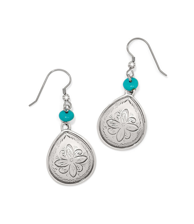 BRIGHTON Mosaic Turquoise Teardrop French Wire Earrings