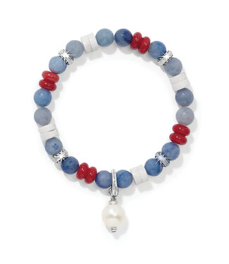 BRIGHTON Americana Beach Pearl Charm Stretch Bracelet