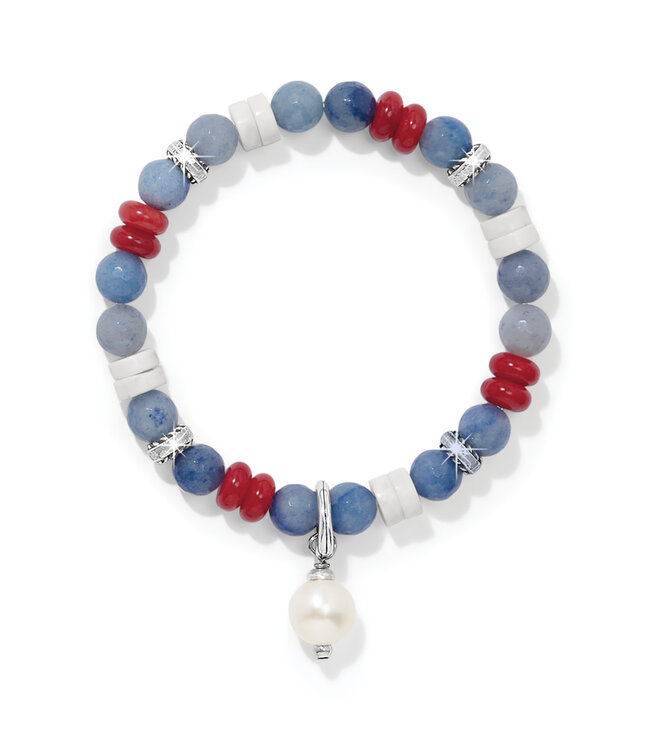 BRIGHTON Americana Beach Pearl Charm Stretch Bracelet