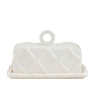White Bamboo Butter Dish
