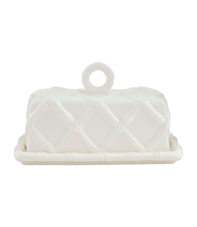White Bamboo Butter Dish