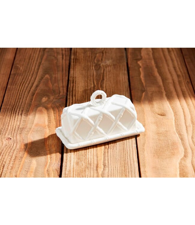 White Bamboo Butter Dish