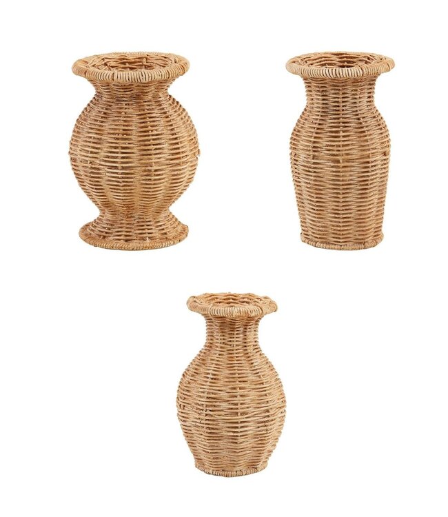 Resin Basket Weave Vases