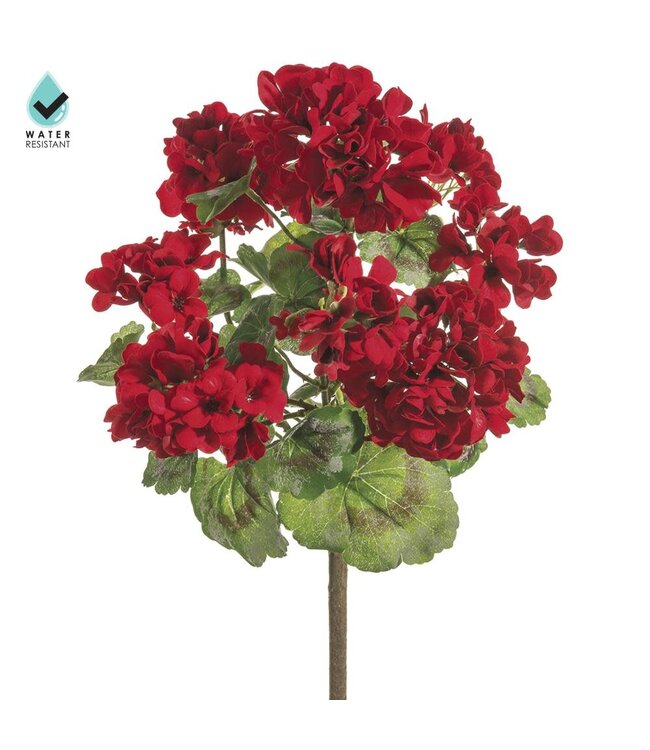 18" Water Resistant Geranium Bush Red