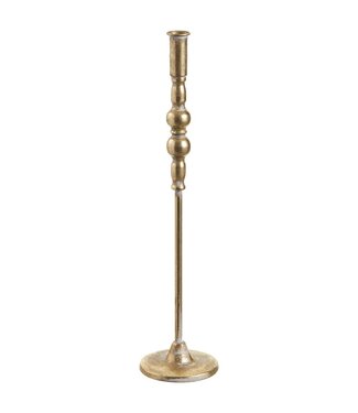 19" Metal Tapper Holder Gold Antique