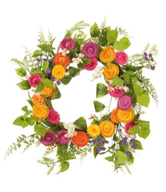 20" Calendula/Blossom Wreath Mixed