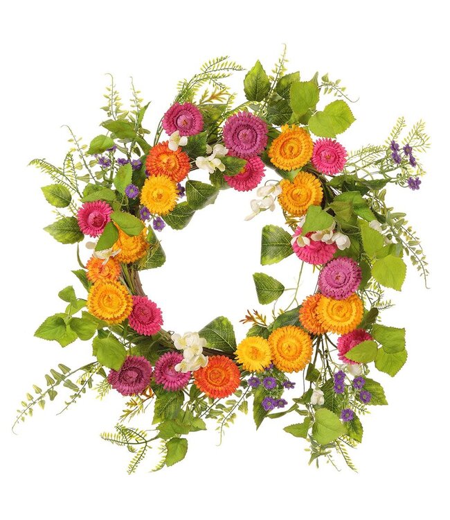 20" Calendula/Blossom Wreath Mixed