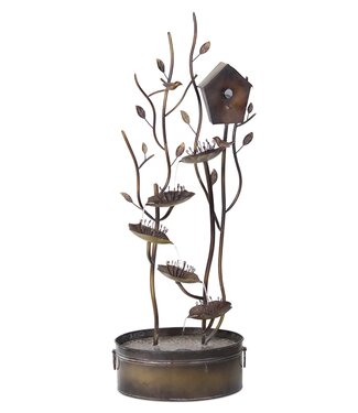 52.25" Bird House Fountain Iron