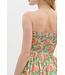 Ellie Multicolor Floral Strapless Pleated Midi Dress
