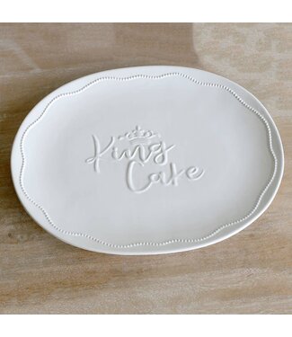 King Cake Platter White