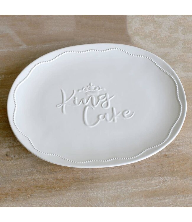 King Cake Platter White