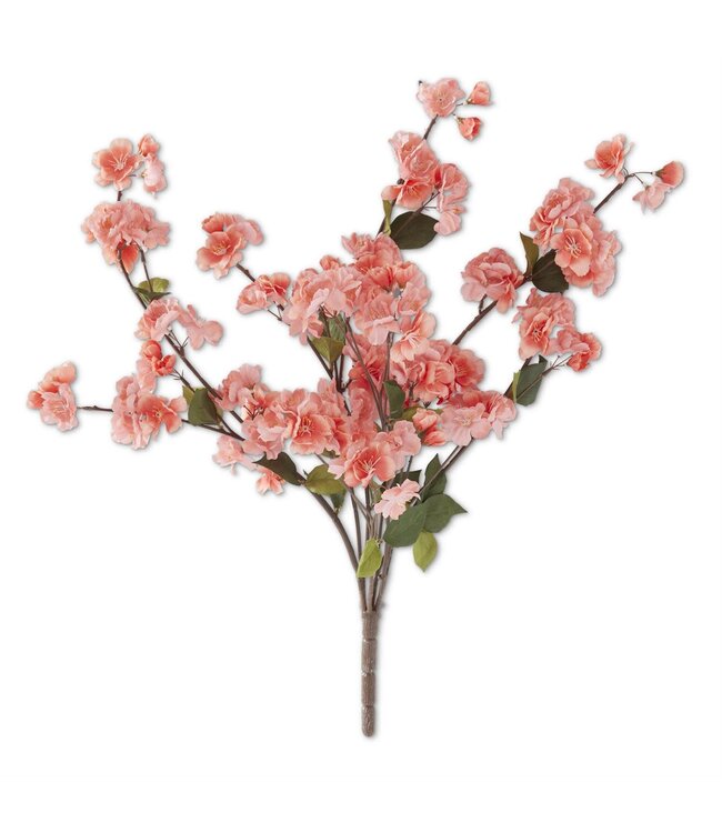 25 Inch Coral Peach Blossom Bush