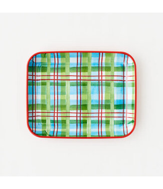 Enamel Plaid Tray
