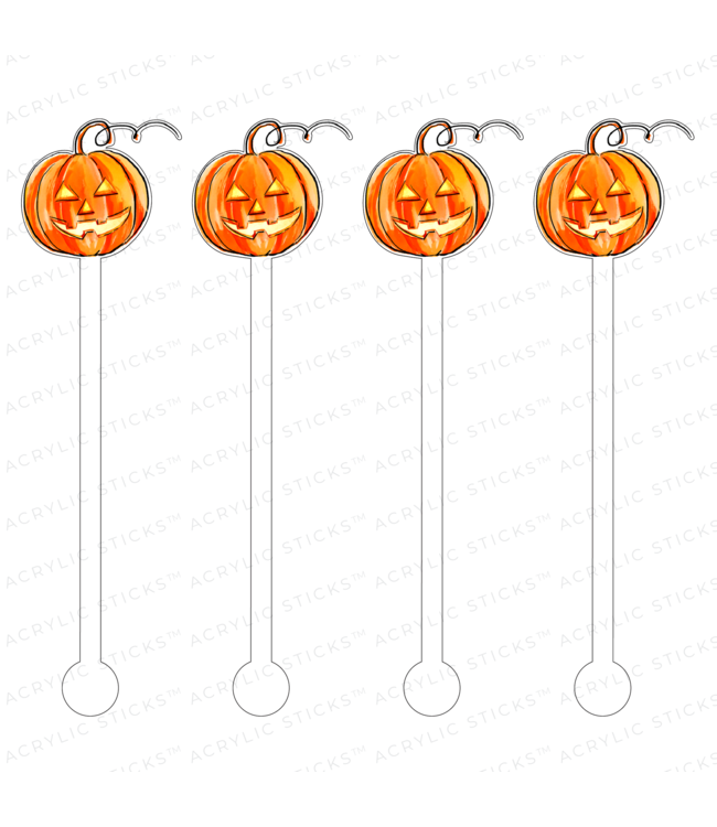 Happy Face Jack O’ Lantern Acrylic Stir Sticks