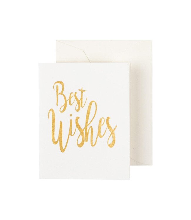 Best Wishes Script Gift Enclosure - Gold Foil