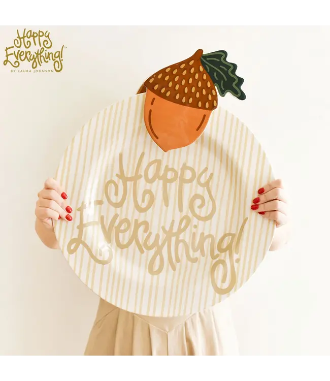 HAPPY EVERYTHING Neutral Skinny Stripe Happy Everything Big Platter