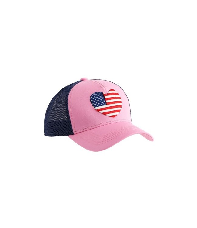 Heart Flag Trucker Hat - Pink