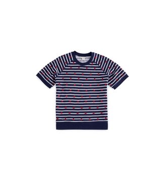 Joan Stripes Shirt Sleeve Sweater
