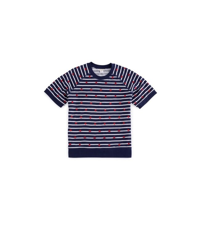 Joan Stripes Shirt Sleeve Sweater