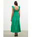 Joy Poplin V Neck Shirred Maxi Dress