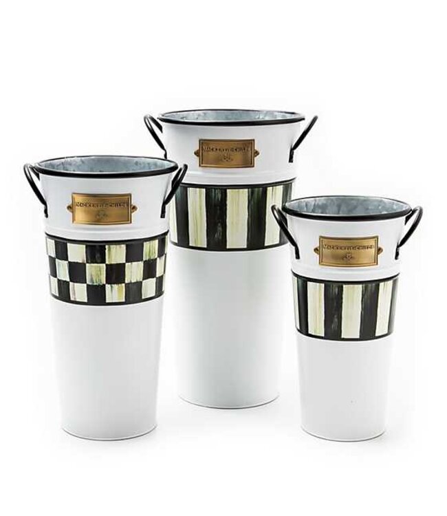 MACKENZIE CHILDS Spectator Galvanized Flower Buckets