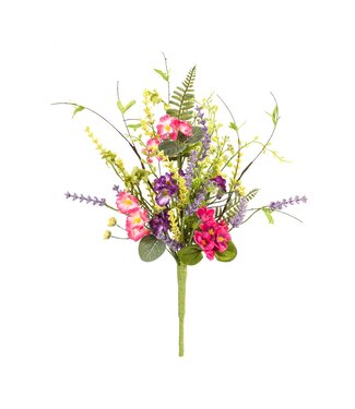 21” Mixed Floral Bush Polyester/Plastic