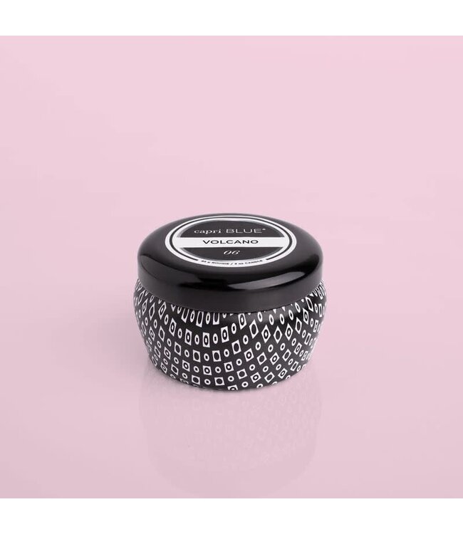 CAPRI BLUE Volcano Signature Black Mini Tin Candle