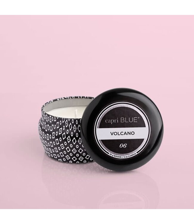 CAPRI BLUE Volcano Signature Black Mini Tin Candle