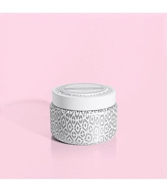 CAPRI BLUE Volcano White Signature  Printed Travel Tin Candle