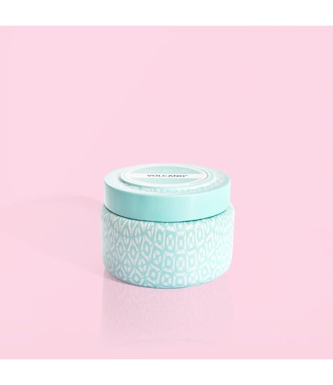 CAPRI BLUE Volcano Aqua Printed Tin Travel Candle