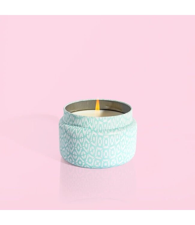 CAPRI BLUE Volcano Aqua Printed Tin Travel Candle