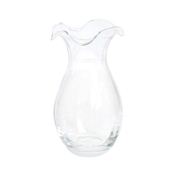 HIBISCUS GLASS CLEAR VERTICAL FLUTED SM VASE
