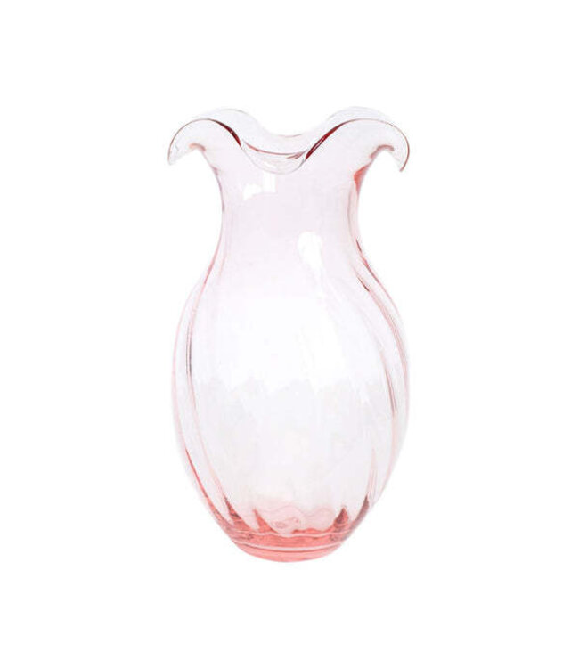 VIETRI Hibiscus Glass Vertical Fluted Small Vase