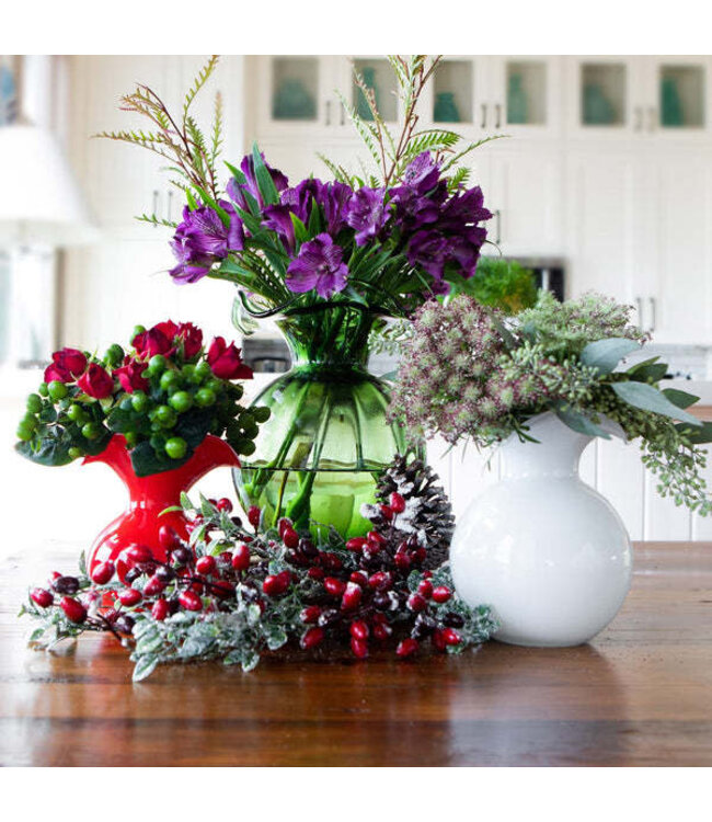 VIETRI Hibiscus Glass Bud Vase