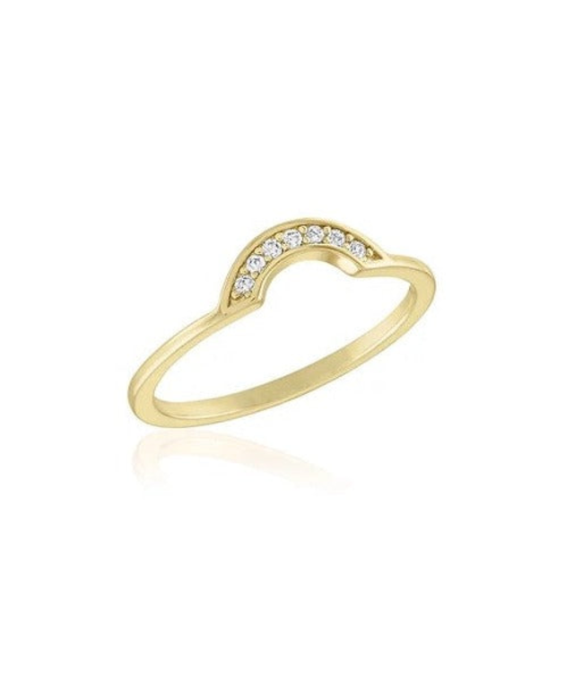 Curved CZ Gold Layers Rings