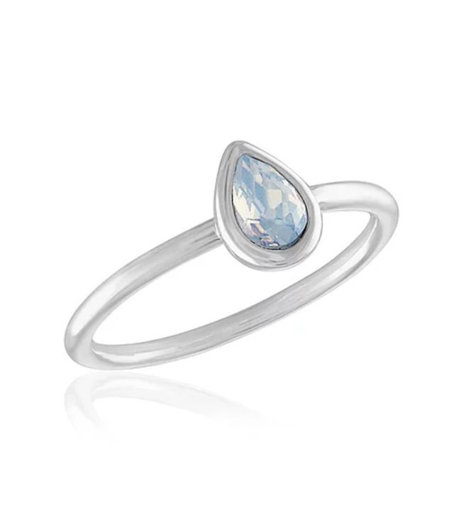 White Opal Teardrop Stack Ring